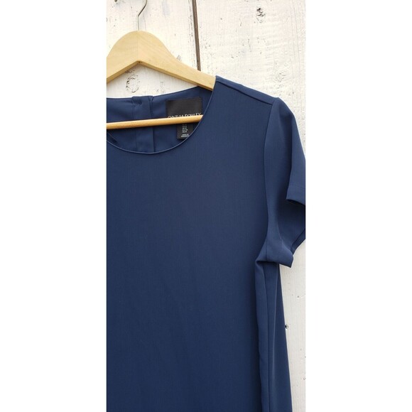 Cynthia Rowley Womens Navy Blue Ruffled Button Sheath Dress Sz 4 - Picture 4 of 10